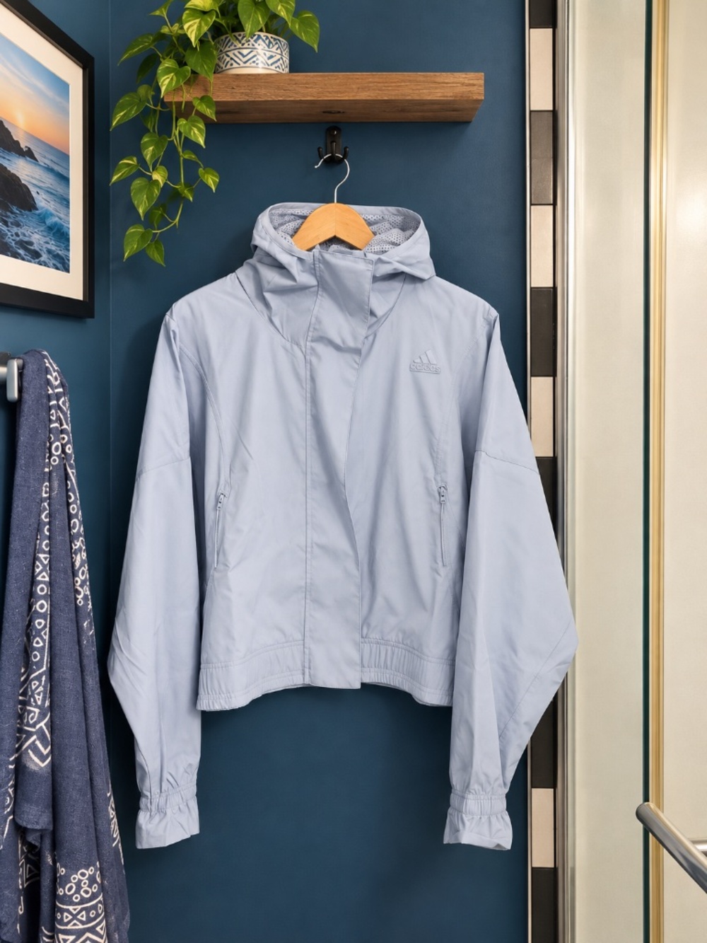 🛍️ NWT-Adidas - City Escape Jacket- Women's- SZ XL-Light Blue